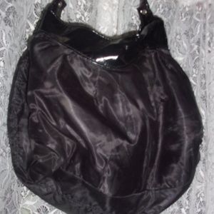 Black Satin Hobo Bag